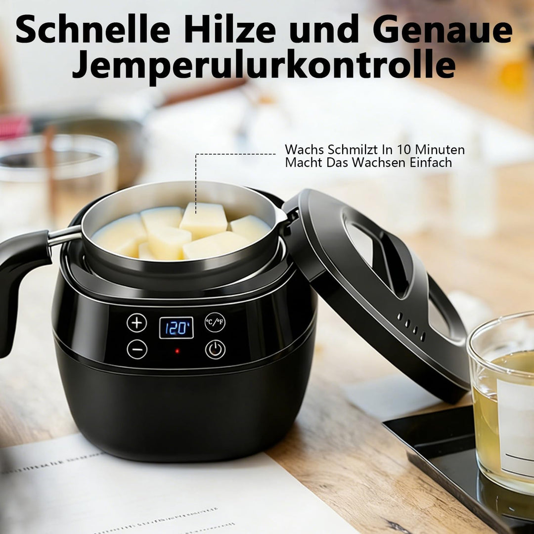 Elektrischer Wachsschmelzer für die Kerzenherstellung,Wachsschmelztopf mit Ausgiesser,LED Temperatur