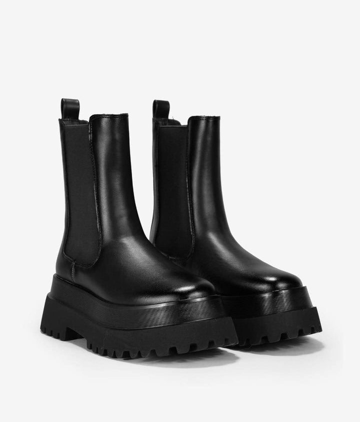 BOSANOVA Braune Stiefel mit Gummizug für Damen | ohne Verschluss 39 EU Schwarz, 39 EU Schwarz