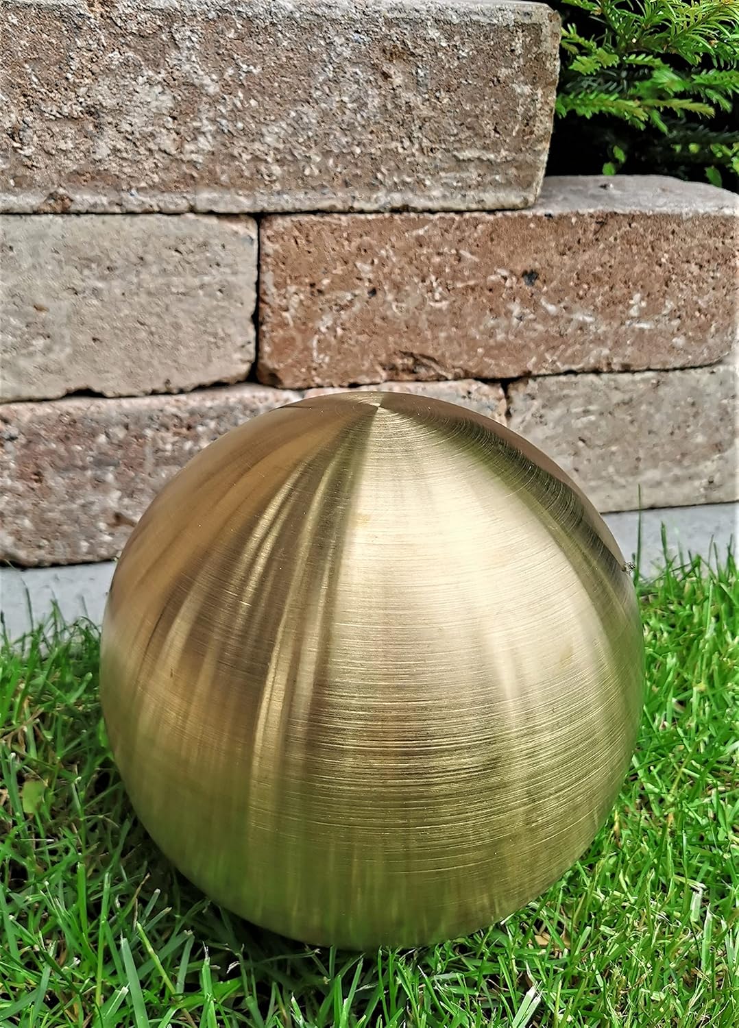 Dekokugel aus Edelstahl 40 cm Edelstahl Gold matt gebürstet Dekorationskugel Edelstahlkugel