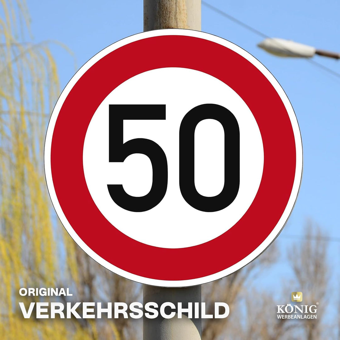 Verkehrszeichen Zulässige Höchstgeschwindigkeit 50 Nr. 274-50 | Ø 420mm, Alu 2mm, RA1 | Original Ver