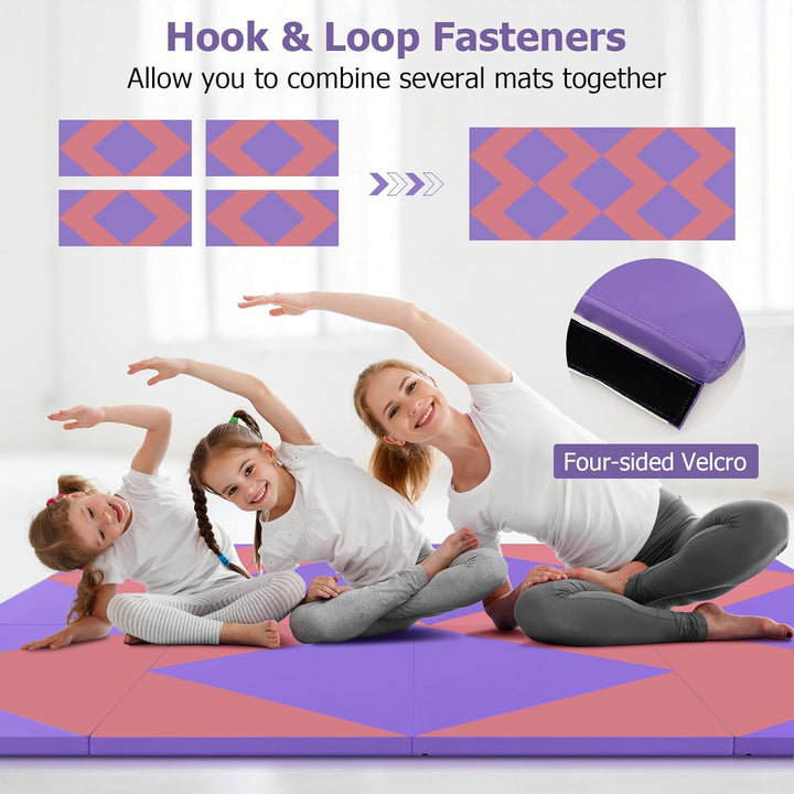 GOPLUS Turnmatte klappbar, 240×117×5cm Weichbodenmatte mit 2 Tragegriffen & Klettverschlüssen, Gymna