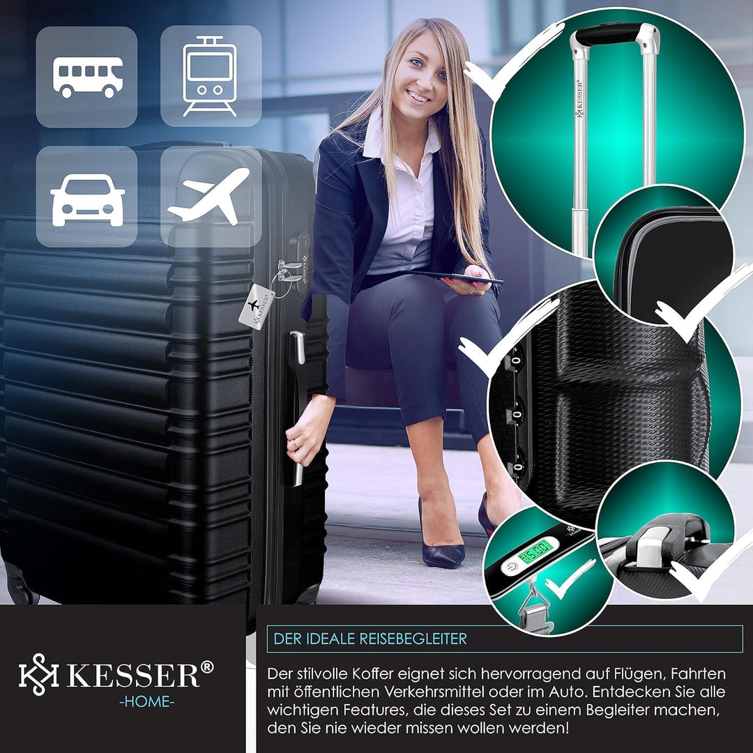 KESSER® Reisekoffer Grosser Hartschalen-Koffer Inkl. Kofferwaage + Gepäckanhänger Trolley Gepäck Rol