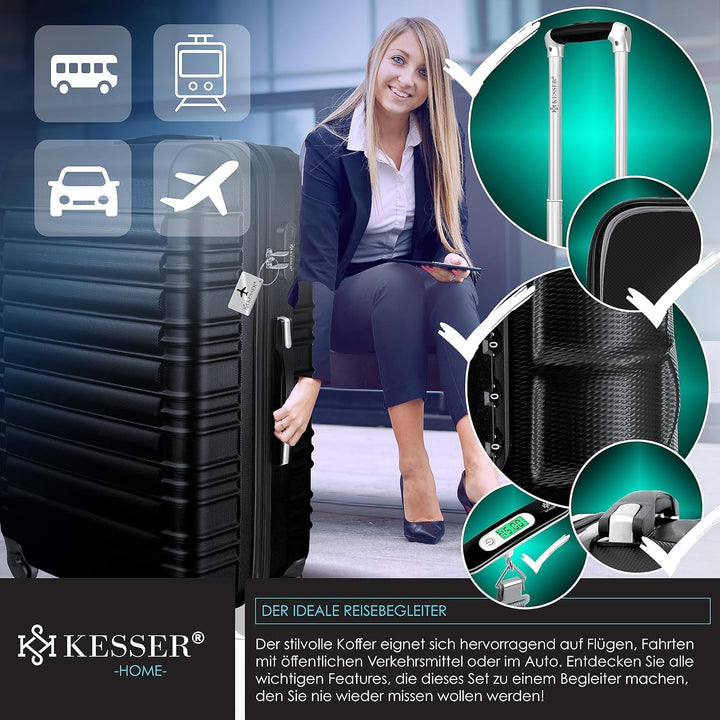 KESSER® Reisekoffer Grosser Hartschalen-Koffer Inkl. Kofferwaage + Gepäckanhänger Trolley Gepäck Rol