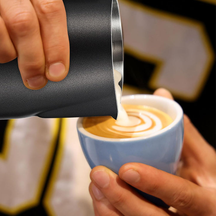 Espresso-Milchaufschäumkrug, Metall-Milchaufschäumbecher, 350 ml/600 ml, Edelstahl, Milchaufschäumkr