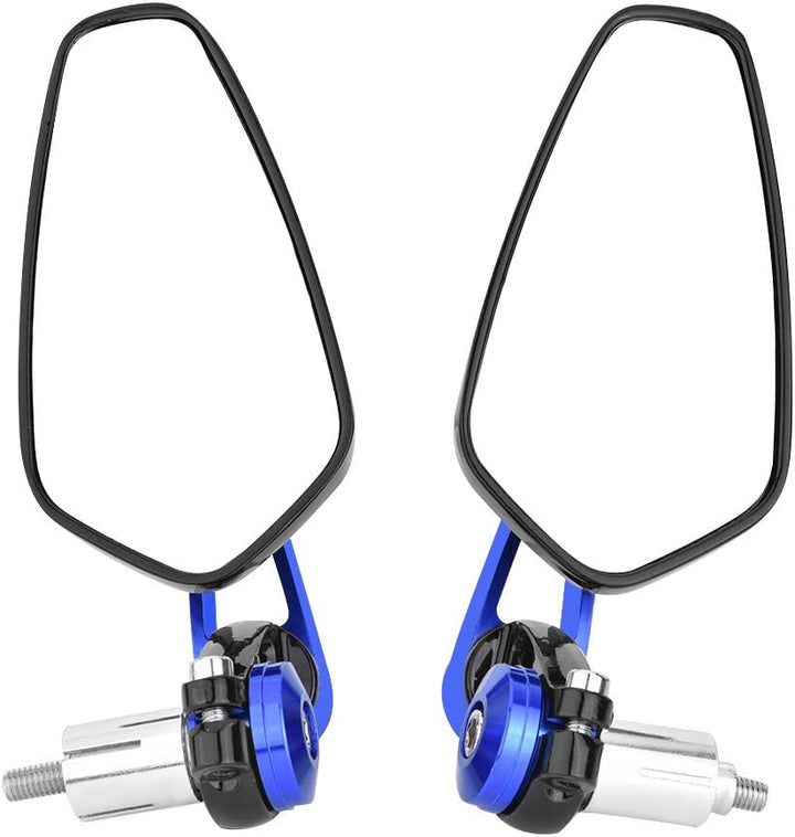 Motorrad Rückspiegel, Universal Motorrad Aluminiumlegierung 7/in 22mm Lenkerendseite Rückspiegel(Bla