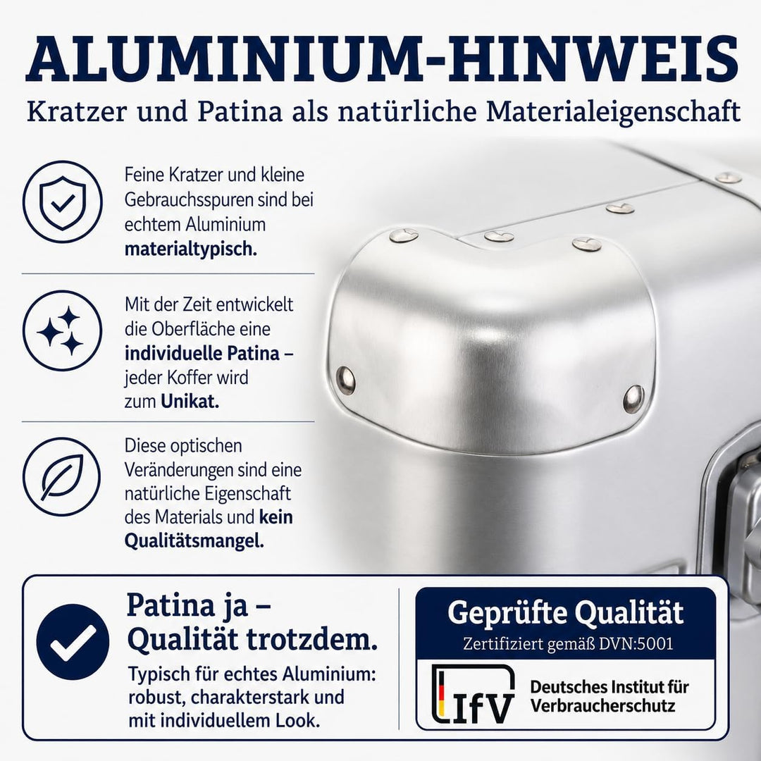 Travelhouse Oslo Alu Reisekoffer Silber S-55cm &amp; L-75cm Hartschalenkoffer Reise Trolley Koffer Set S