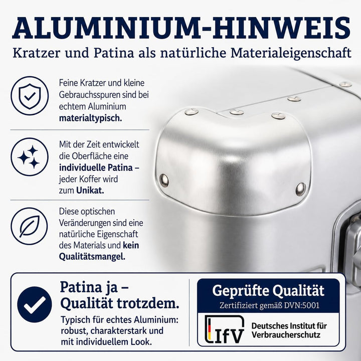 Travelhouse Oslo Alu Reisekoffer Silber S-55cm &amp; L-75cm Hartschalenkoffer Reise Trolley Koffer Set S