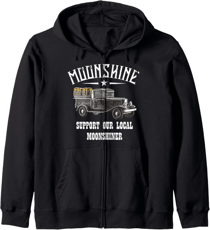 SUPPORT OUR LOCAL MOONSHINE, MOONSHINER, SCHNAPS-BRENNER Kapuzenjacke