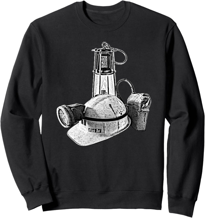 Ruhrpott pulli Bergmannshelm Grubenlampe Glück auf Sweatshirt
