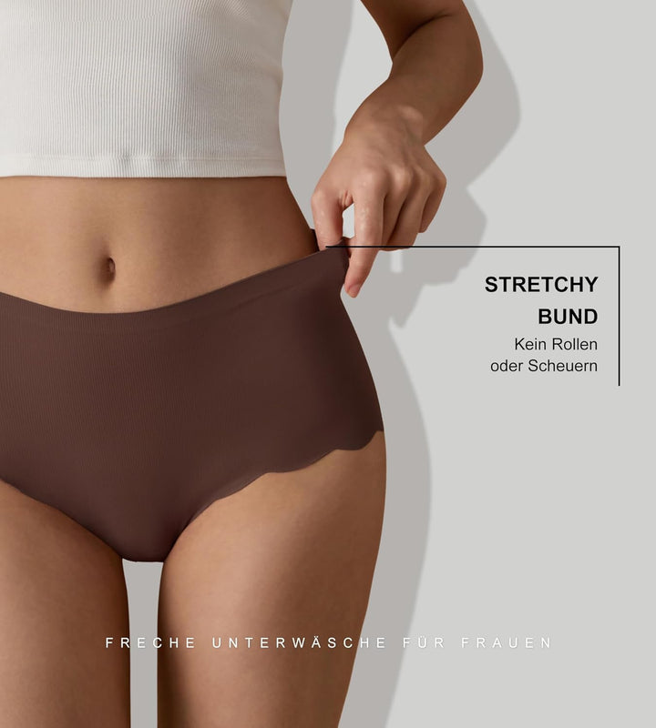 SHARICCA Nahtlos Slips Unterwäsche Damen Hohe Taille Bequeme Seamless Hipster Slips No Show Unterhos