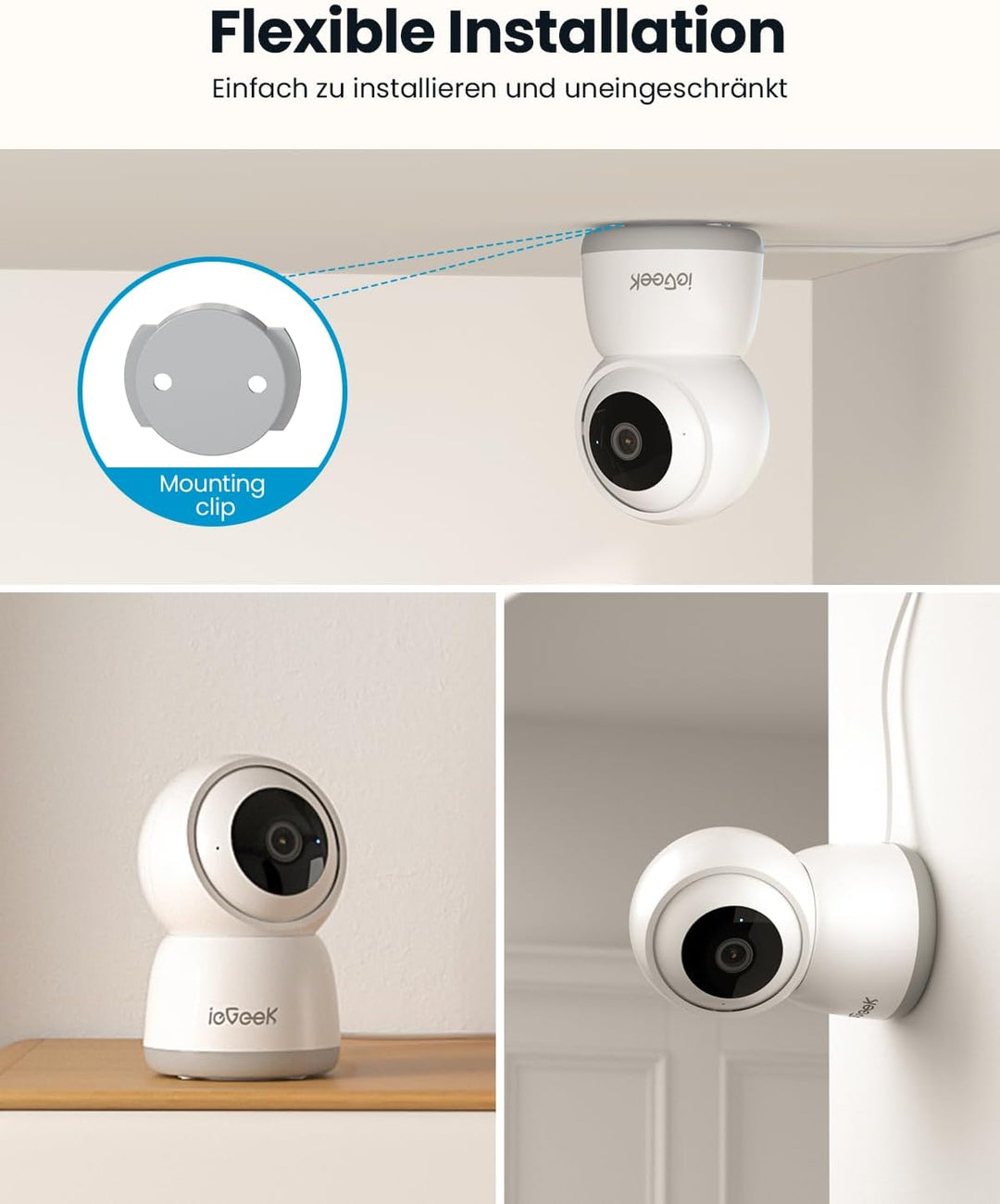 ieGeek 2K Überwachungskamera Innen,2.4G/5GHz WLAN Kamera,Babyphone mit Kamera,15M Nachtsicht,Bewegun