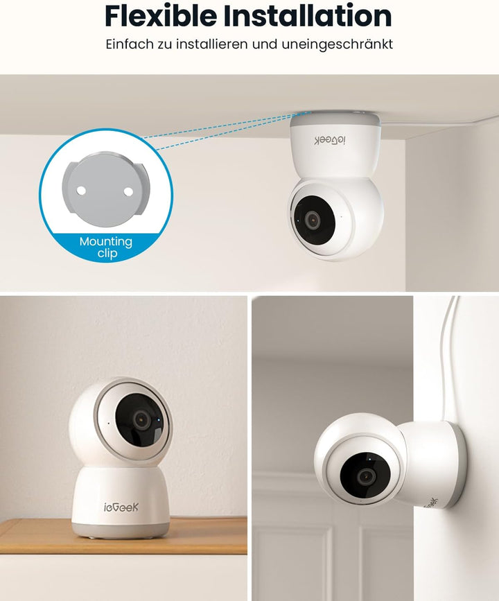 ieGeek 2K Überwachungskamera Innen,2.4G/5GHz WLAN Kamera,Babyphone mit Kamera,15M Nachtsicht,Bewegun