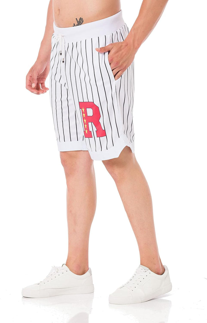 Redbridge Herren Baseball Shorts Big R L Weiss-schwarz, L Weiss-schwarz