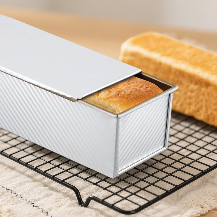 NAMYEUT 1000g Toastbrot Backform mit Deckel, Aluminium Brotbackformen mit Deckel, Antihaft Toastbrot