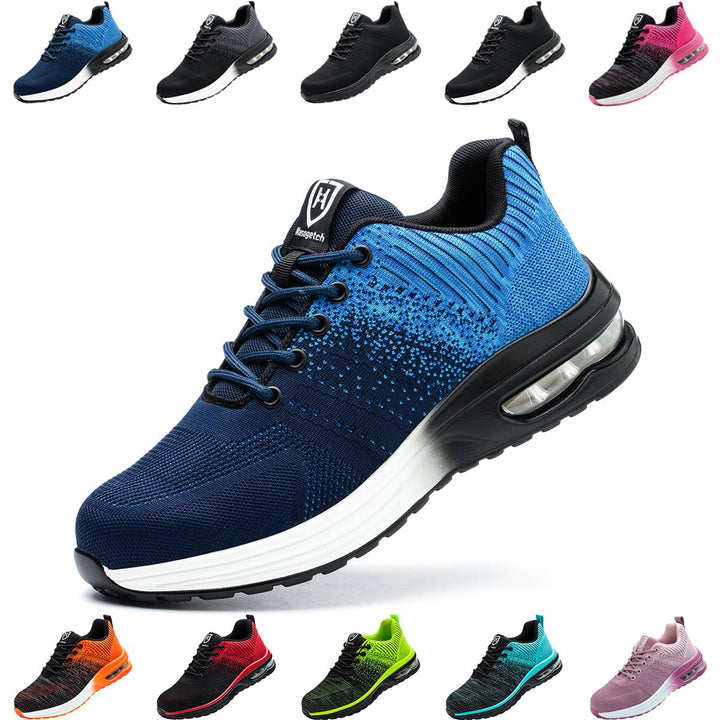 Nasogetch Sicherheitsschuhe Damen Herren Stahlkappenschuhe Arbeitsschuhe Sportlich Atmungsaktiv 37 E