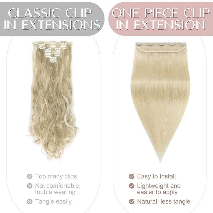 Haarteil Clip in Extensions Echthaar DICKER 1 Tresse 5 Clips Dicker Dichter Haarverlängerung 100% Re