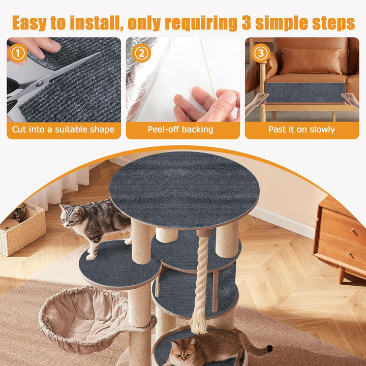 200x40cm Selbstklebend Kratzteppich Katze Wand,Kratzmatte Katze – Kratzschutz für Sofa, Wand & Möbel