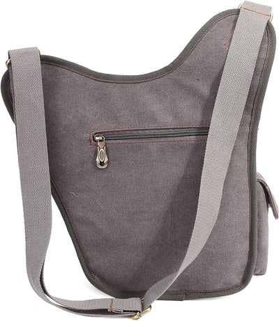 KAUKKO Canvas - Brusttasche für Damen und Herren - Umhängetasche Grau Jnl-sg-09, Grau Jnl-sg-09