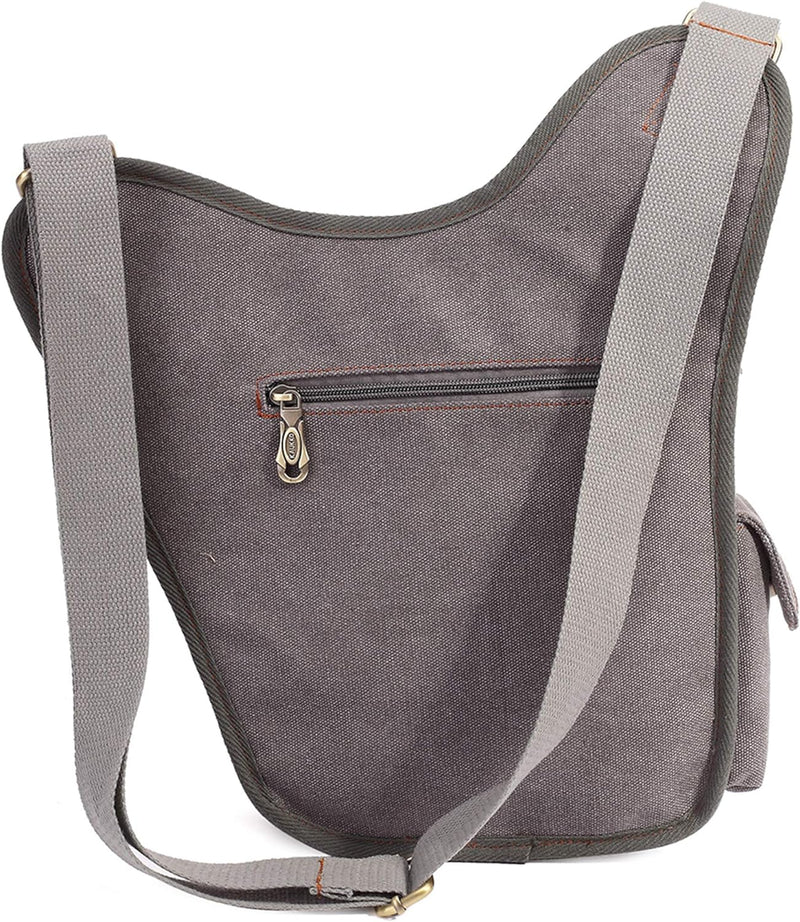 KAUKKO Canvas - Brusttasche für Damen und Herren - Umhängetasche Grau Jnl-sg-09, Grau Jnl-sg-09