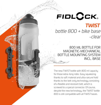 Fidlock Set di borracce Twist Bottle 800 + Bike Base trasparente transparent clear, transparent clea