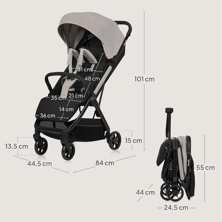Lionelo Julie Air Buggy bis zu 22 kg von 6 m bis 4 Jahre Für Flugzeug Schwenkräder 360° Federung Ein