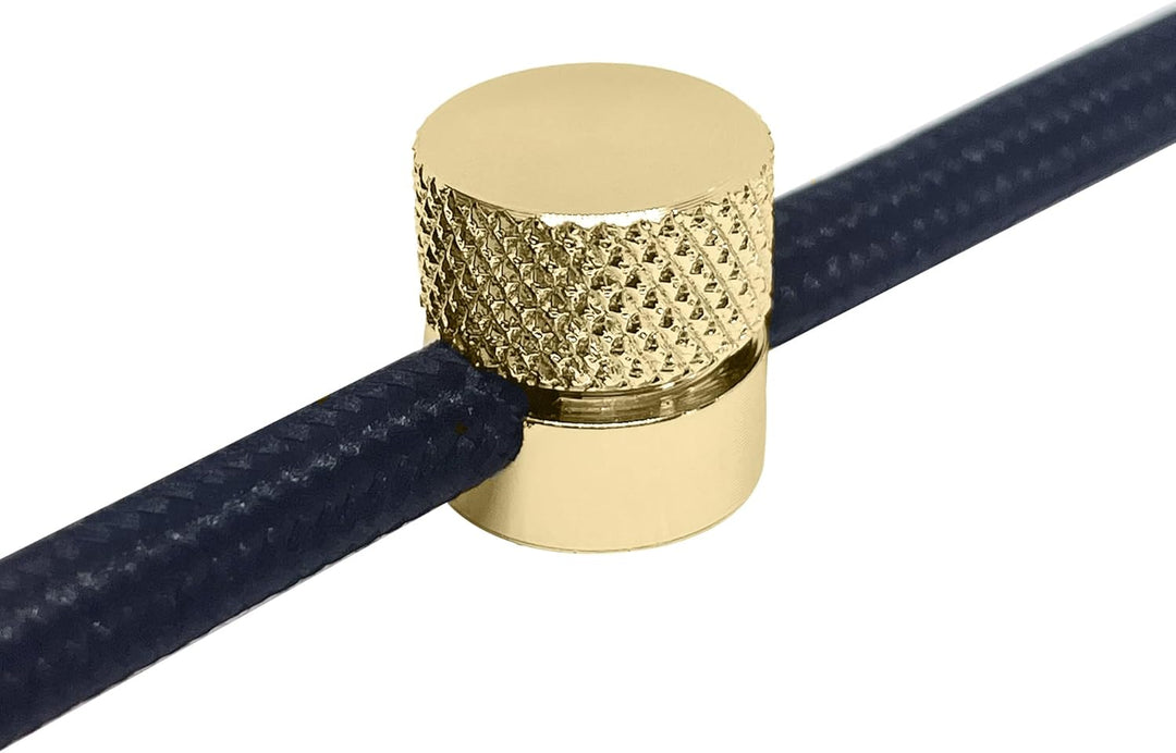 smartect Aluminium Wand- und Deckenpins für Textilkabel [4 Stück, Geriffelt, Gold] Deckenbefestigung