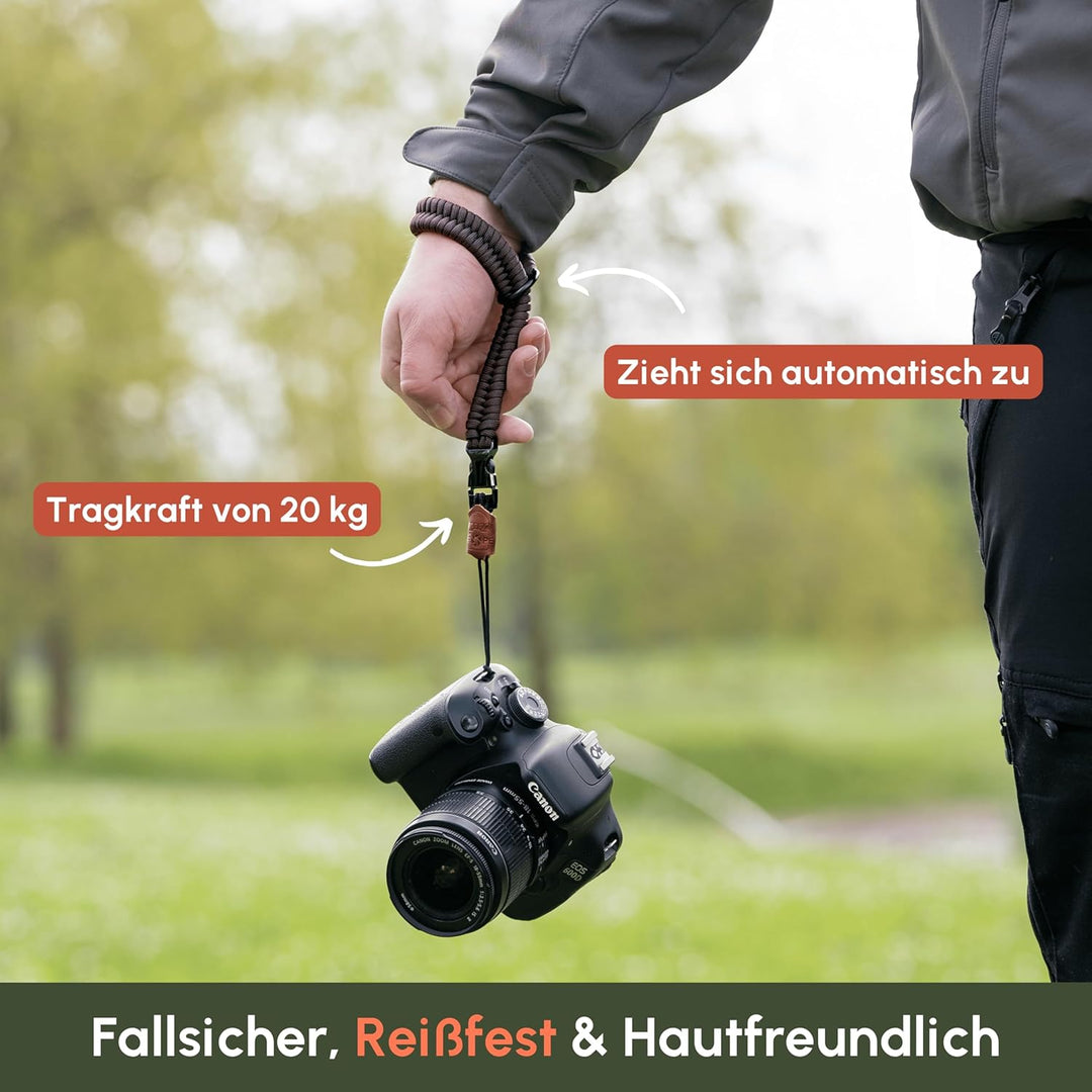 C-Rope Kamera Handschlaufe The Claw aus handgeflochtenem Paracord. Kameragurt mit Schnellverschluss-