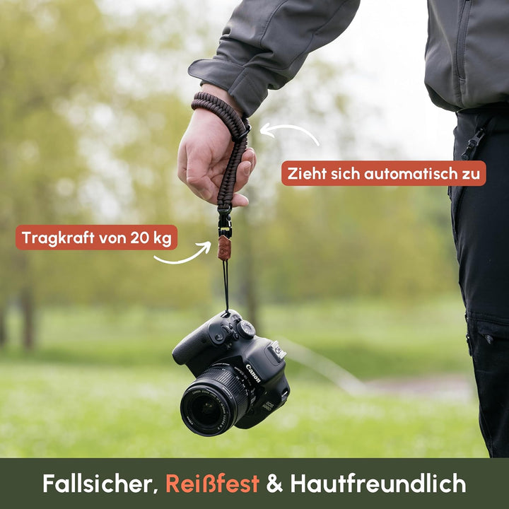 C-Rope Kamera Handschlaufe The Claw aus handgeflochtenem Paracord. Kameragurt mit Schnellverschluss-
