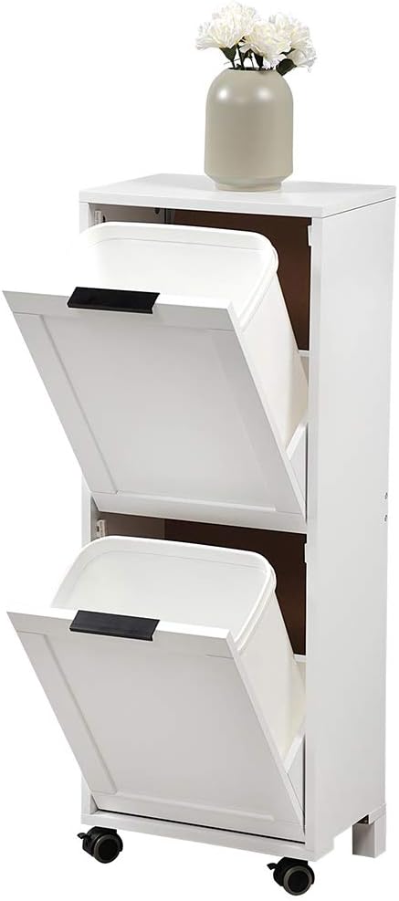 Kesper | Univeralschrank mit Mülltrennsystem, Material: Faserplatte, Masse: 36 x 24 x 94 cm, Farbe: