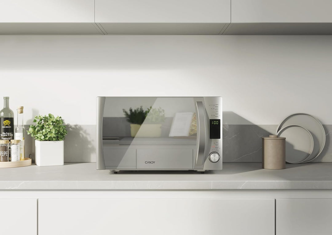 Candy Cmxg25Gdss Mikrowelle mit Grill und Cook-in-App, 25 Liter, 40 automatische Programme, 1450 W,