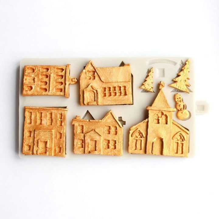 AXspeed 3D Weihnachten Silikon Kuchenform Weihnachtsbaum Haus Fondant Form Schokolade Gebäck Backfor