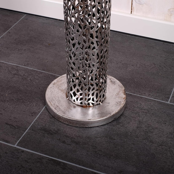 IMPOSANTER Design KERZENLEUCHTER Eternal Bodenleuchter Metall 80 cm antik-Silber