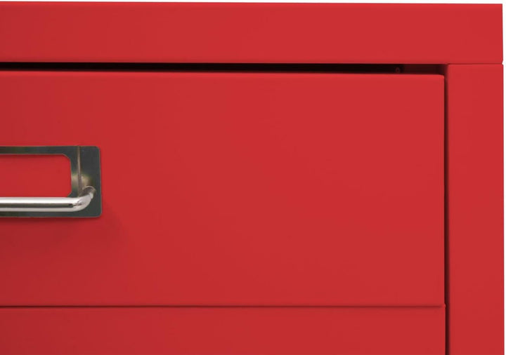 PROREGAL Rollcontainer HxBxT 75x40x41cm Metall 5 Schubladen Rot Schubladenschrank Stahlschrank Akten