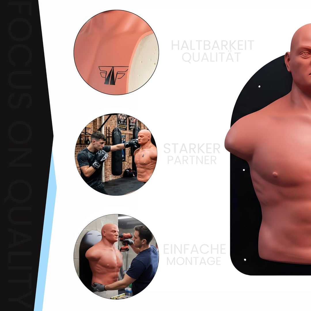 FOX-FIGHT Wand Box Dummy | Wandschlagpolster Punching Boxdummy Boxpuppe Boxing Man Trainingsdummy Sc