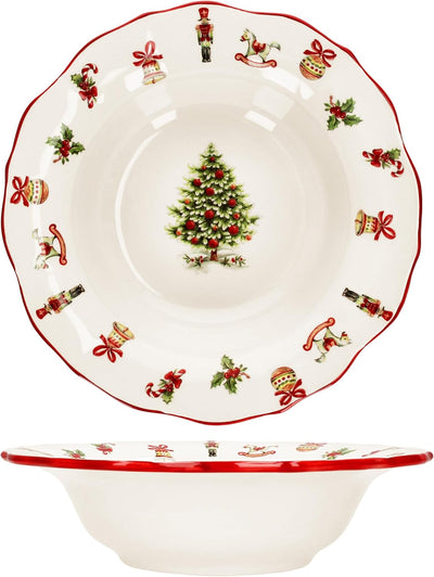 MamboCat Maestro Natale 4er Set Suppenteller I 350ml I Tiefe italienische Keramik-Teller für 4 Perso