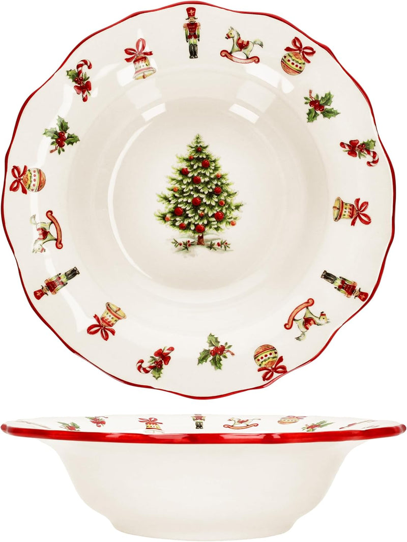 MamboCat Maestro Natale 4er Set Suppenteller I 350ml I Tiefe italienische Keramik-Teller für 4 Perso
