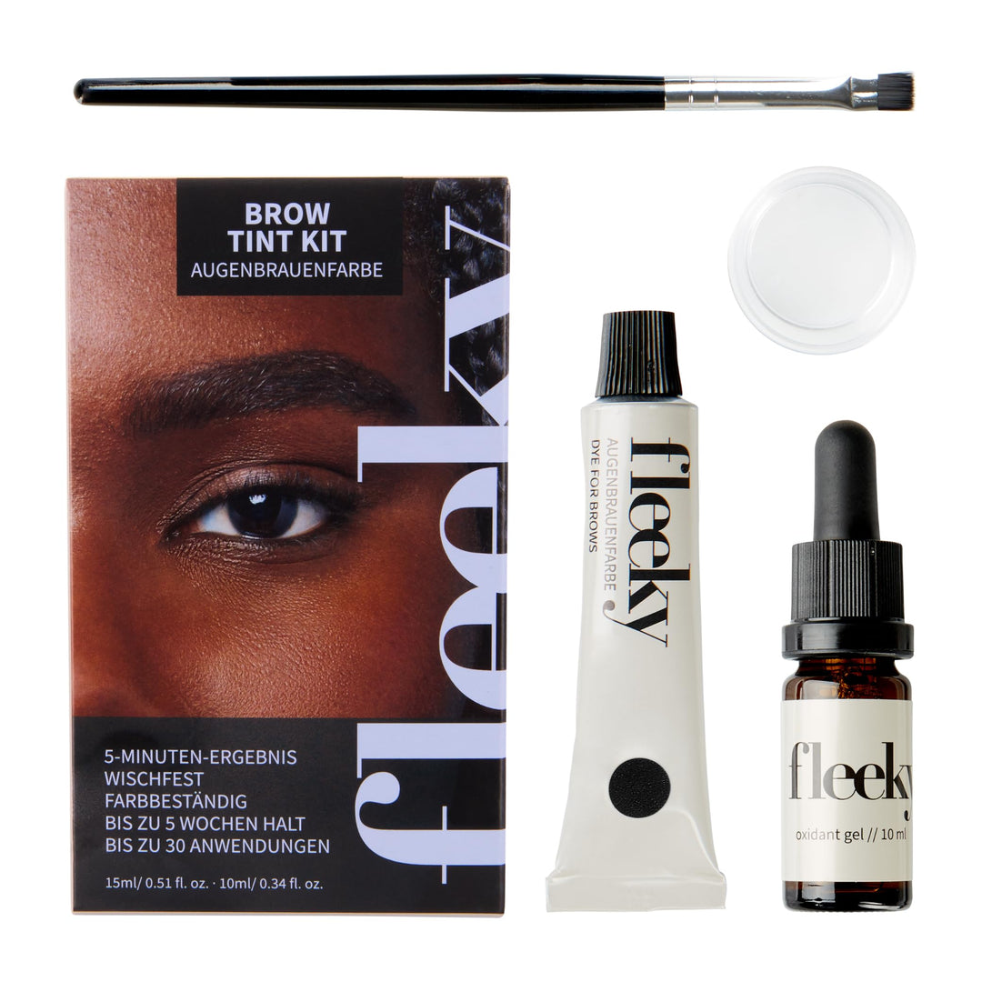 fleeky Tint Kit Black - DIY Set fürs Färben von Gesichtshärchen wie Augenbrauen, Barthaaren etc. bes