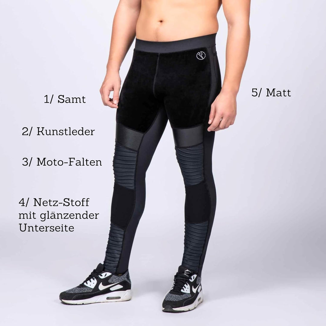 Kapow Meggings für Herren 'Supreme Range': Deluxe Kompressionsleggings mit Taschen für Streetstyle,