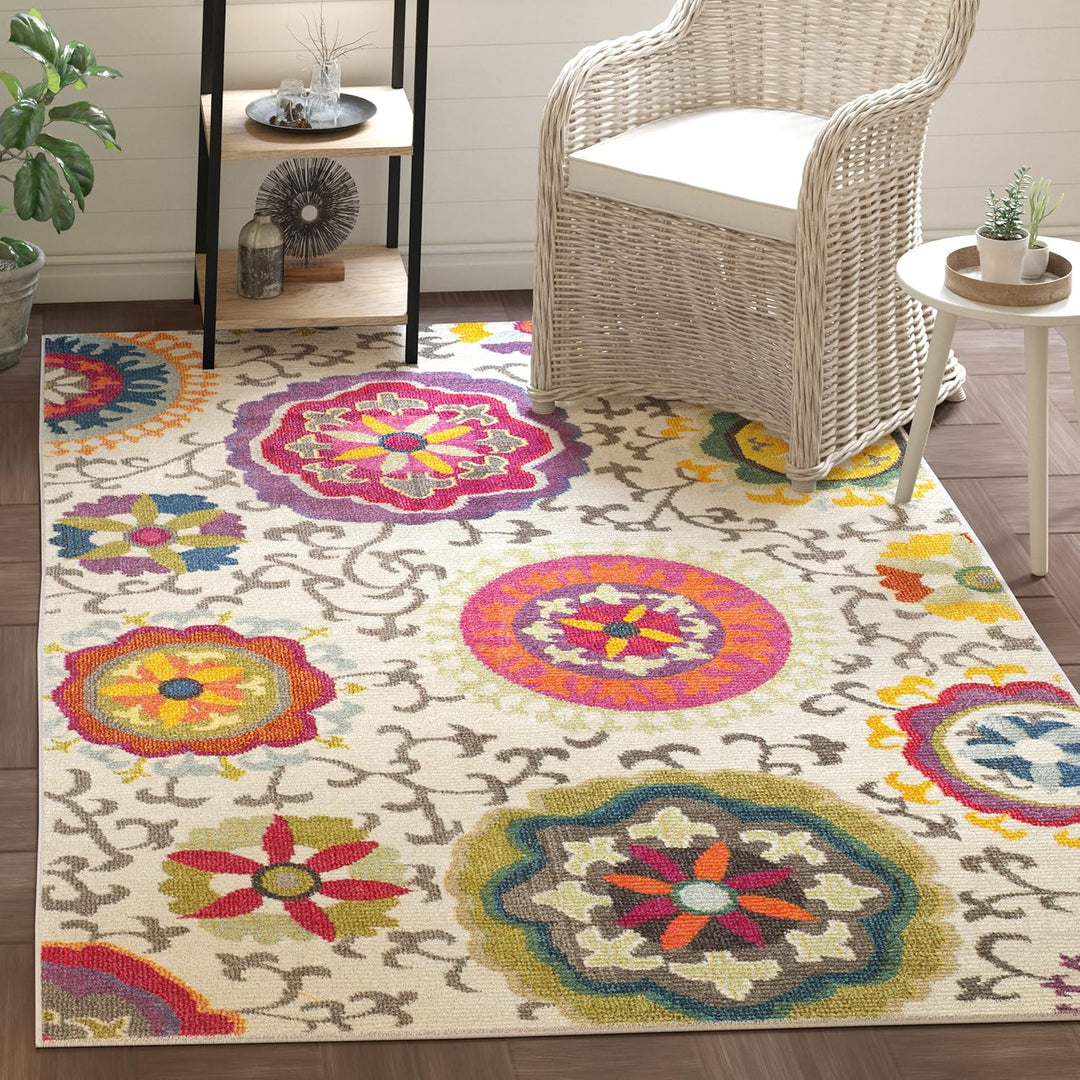 SAFAVIEH Boho Chic Teppich für Wohnzimmer, Esszimmer, Schlafzimmer - Monaco Collection, Kurzer Flor,