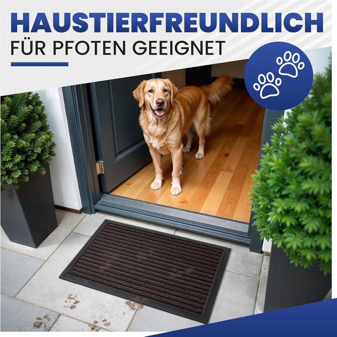 Fussmatte aussen - extrem rutschfest &amp; langlebig - Fussabtreter aussenbereich braun 90x150cm - Türma