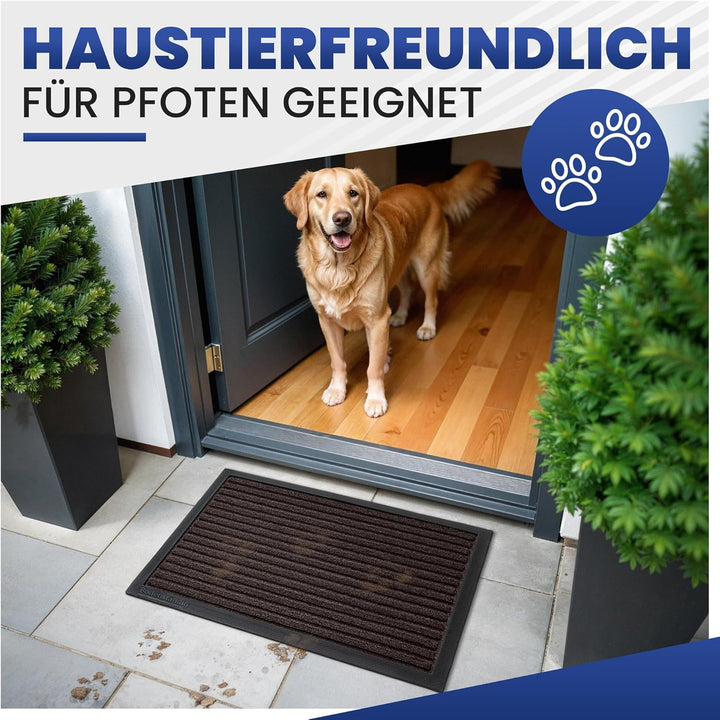 Fussmatte aussen - extrem rutschfest &amp; langlebig - Fussabtreter aussenbereich braun 90x150cm - Türma