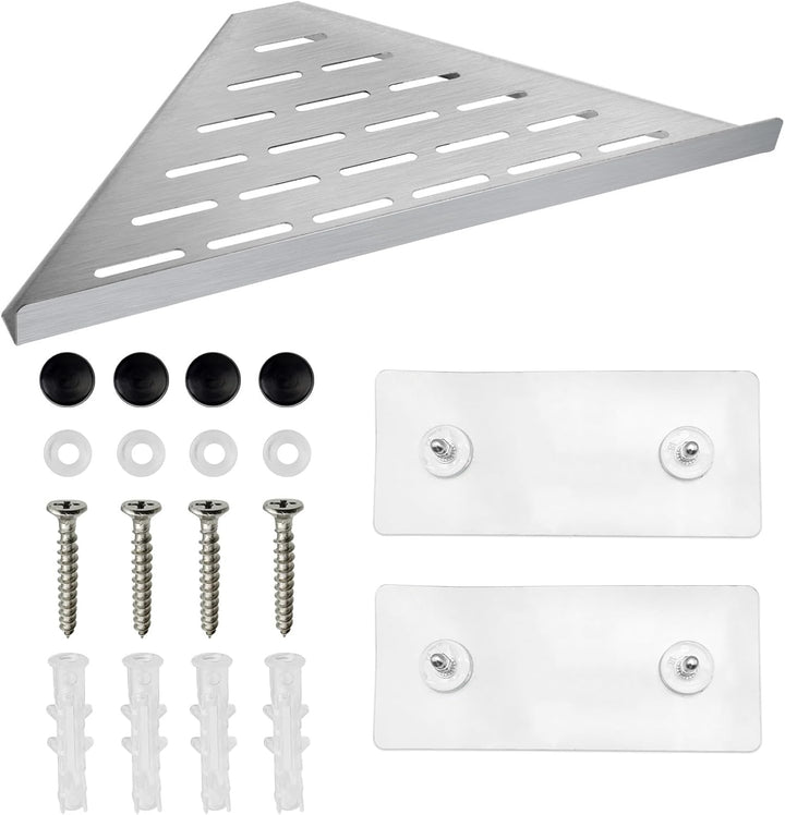 Duschablage Eckablage 304 Edelstahl ohne Bohren Duschkorb Shampoo Halter Wandmontage für Badezimmer