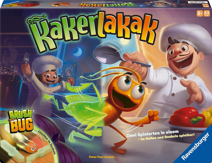 Ravensburger 24762 Kakerlakak Glow in the Dark - Aktionsspiel mit elektronischer Kakerlake für Gross