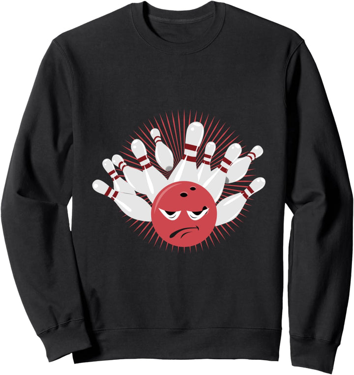 Bowling Pins Zeichnung Bowlingsport Bowlingkugel Sweatshirt