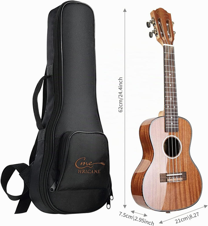 Konzert-Ukulele 23 Zoll Hochglanz Sapele Hawaii Ukulelen für Erwachsene Anfänger mit Gigbag Saiten 2
