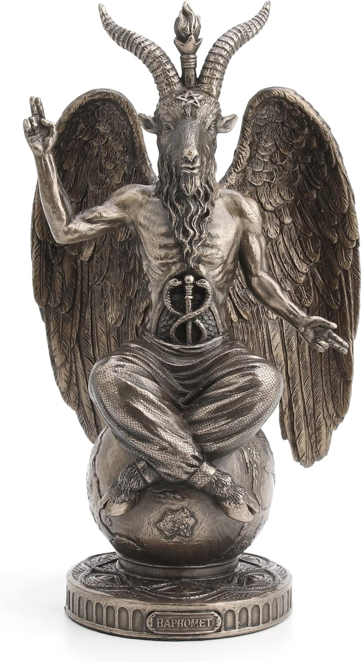 Veronese Design Baphomet Statue aus Kunstharz, 26 cm hoch, Bronze-Finish