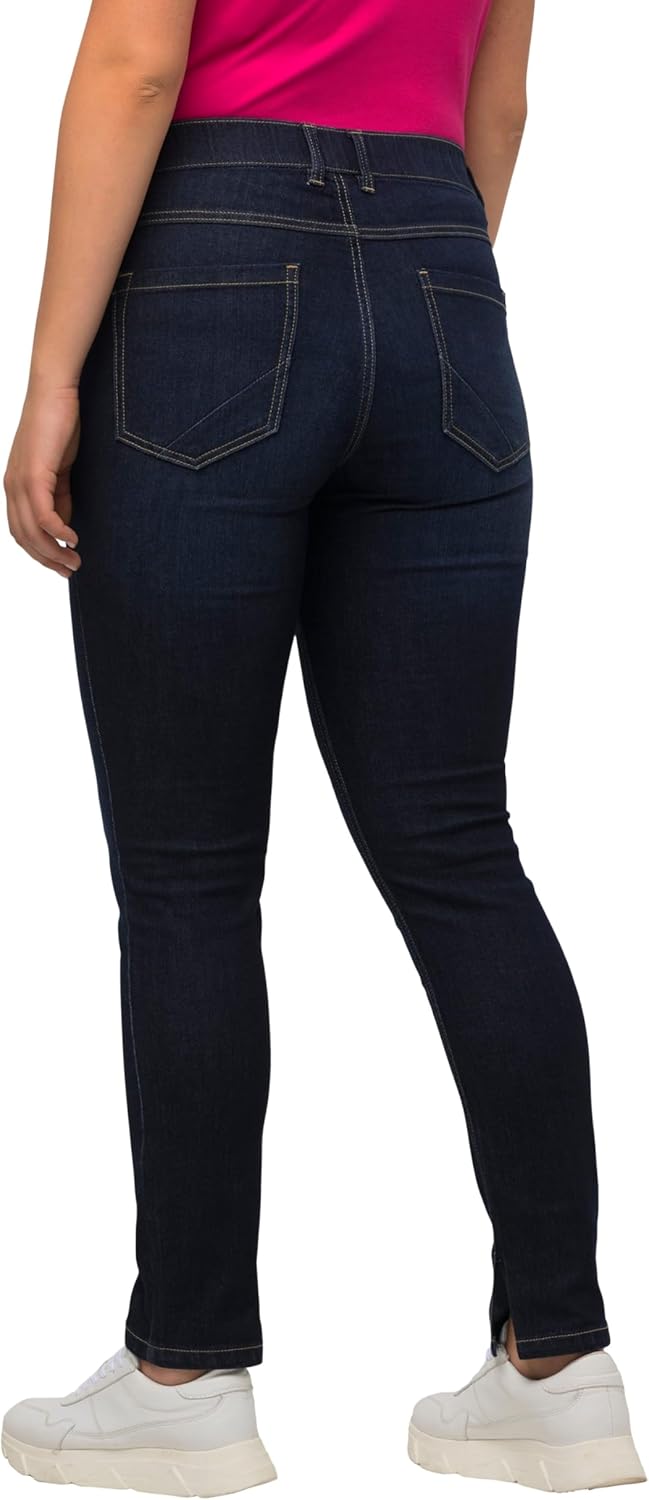 Ulla Popken Damen Sarah, Schmales Bein, High Waist, Recycelt Jeans 50 Rinsed Wash, 50 Rinsed Wash