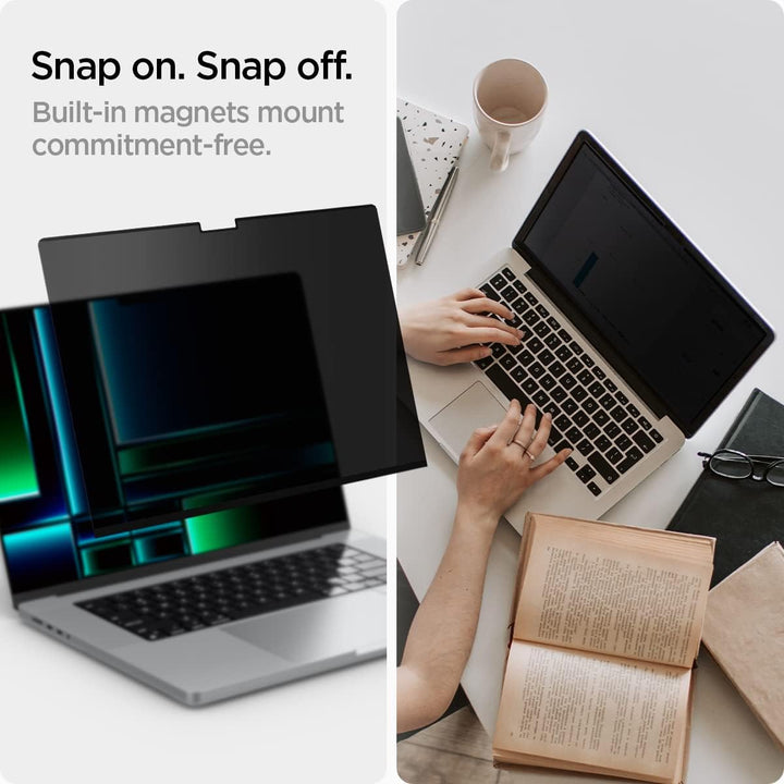 Spigen SafeView Magnetischer Blickschutzfilter für MacBook Pro 14 Zoll (ab 2021, M3 / M3 Pro / M3 Ma