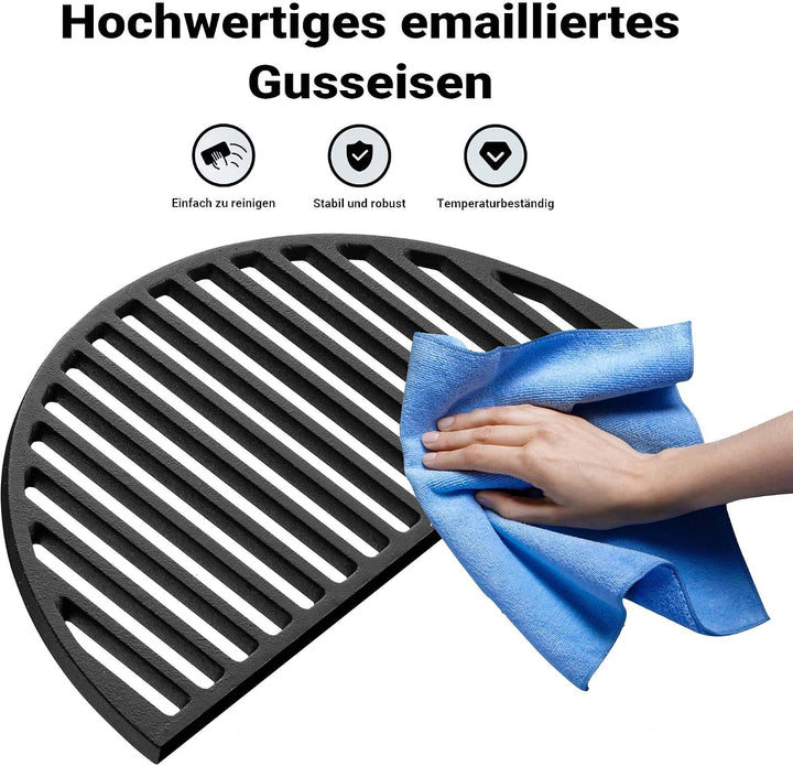 Wiltec 2x Gusseisen Grillrost 46,7 x 22,8 x 0,9 cm, Gussrost für Grill mit guter Hitzespeicherung, G