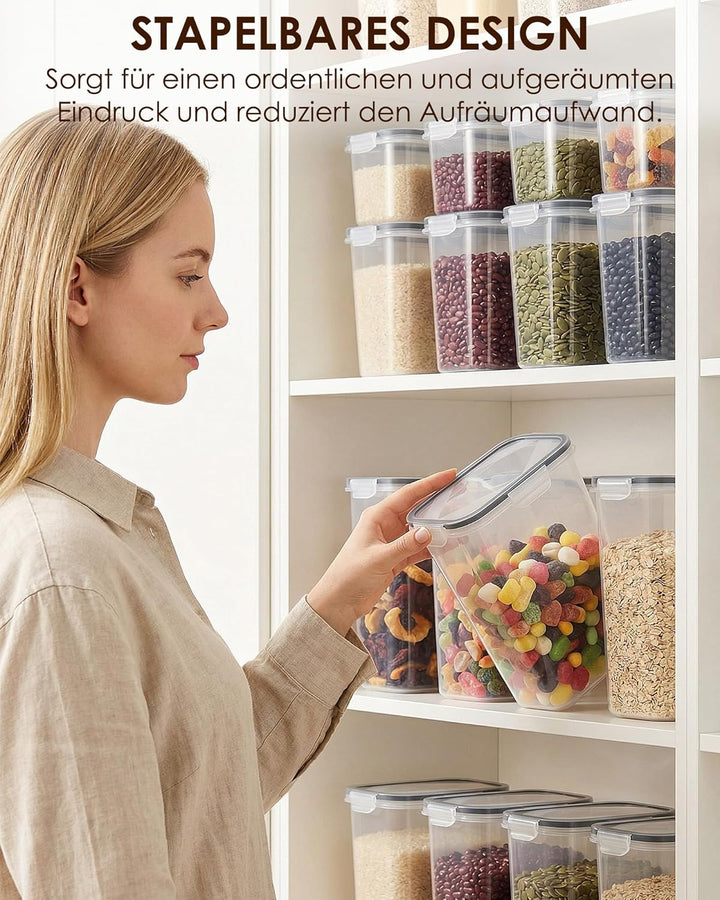 Radikor Vorratsdosen mit Deckel luftdicht, 9 Stück, Stapelbare Vorratsbehälter BPA-frei, Frischhalte